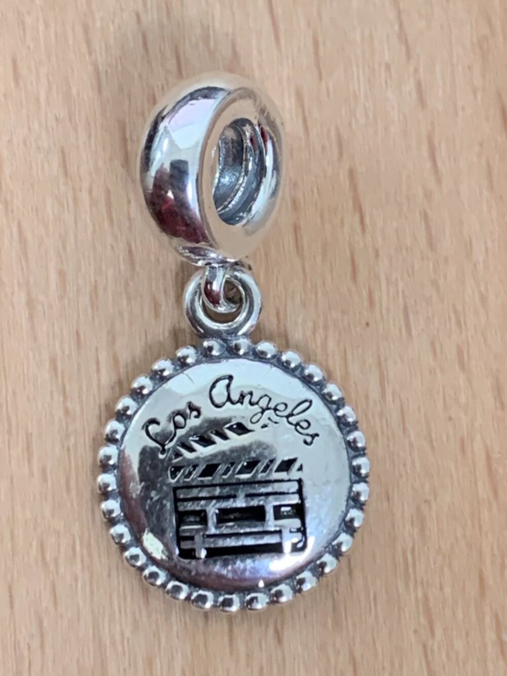 Pandora Los Angeles Movie Clapper Board Dangle Charm, S925 Silver Jewelry